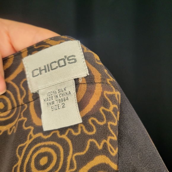 Silk Tie Cross Over Blouse - Picture 6 of 6